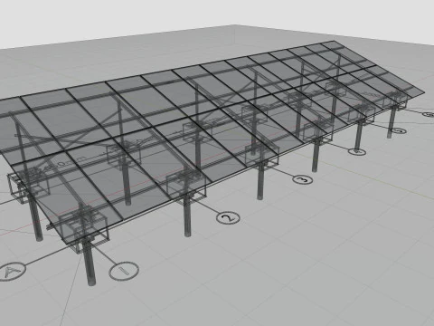 Solar Energy - Ground Mounting System Installation Animation 3D Model
