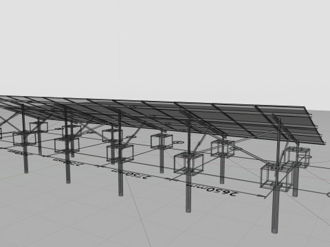 Solar Energy - Ground Mounting System Installation Animation Model 3D