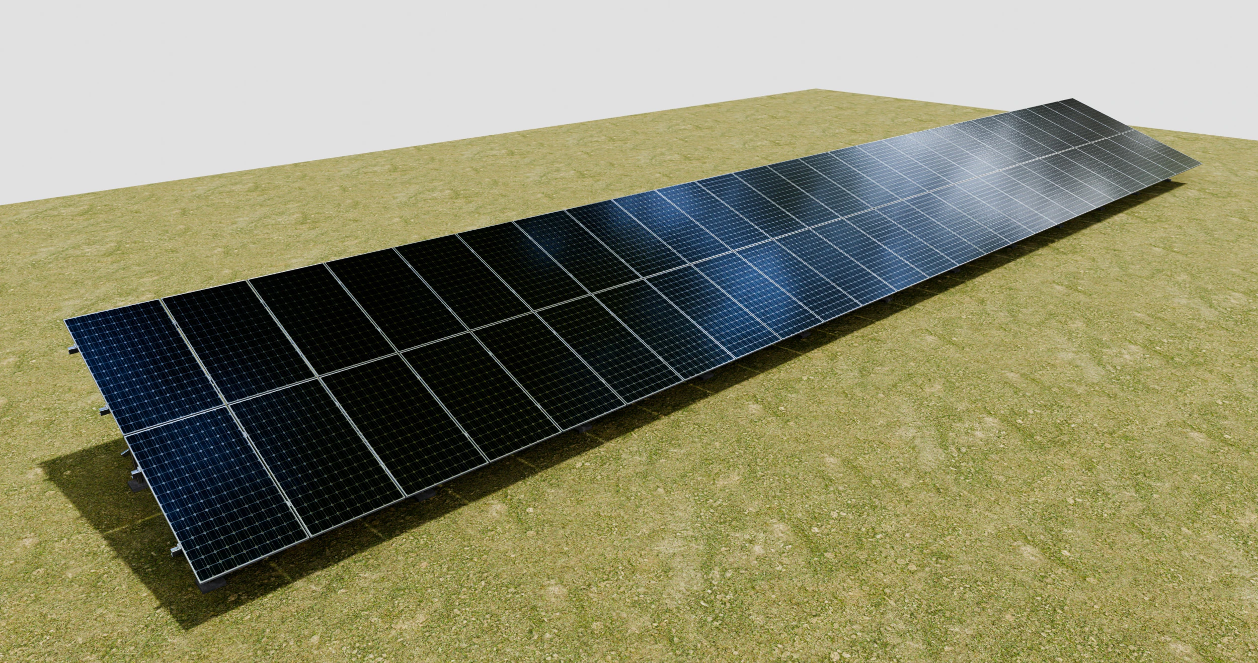 Solar Panel Steel Construction2x26 Vertical Panel Layout 3D Model .c4d .max .obj .3ds .fbx .stl .blend