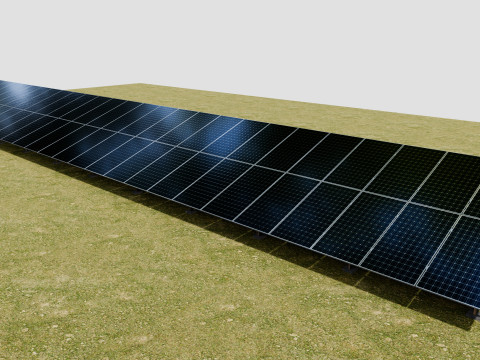 Solar Panel Steel Construction2x26 Vertical Panel Layout 3D मॉडल