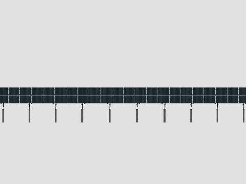 Solar Panel Steel Construction2x26 Vertical Panel Layout 3D मॉडल