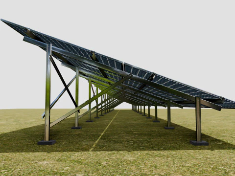 Solar Panel Steel Construction2x26 Vertical Panel Layout 3D Model