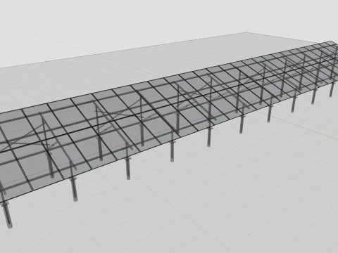 Solar Panel Steel Construction2x26 Vertical Panel Layout 3D Model