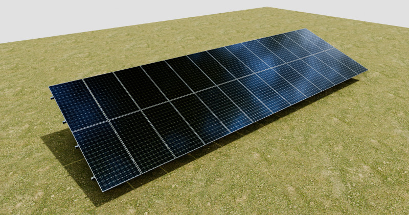 Solar Panel Steel Construction2x13 Vertical Panel Layout 3D मॉडल .c4d .max .obj .3ds .fbx .stl .blend