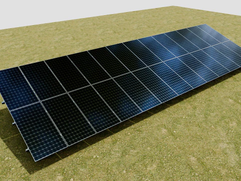 सोलर पैनल स्टील कंस्ट्रक्शन2x13 वर्टिकल पैनल लेआउट 3D मॉडल