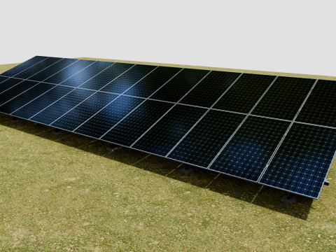 Solar Panel Steel Construction2x13 Vertical Panel Layout 3D मॉडल