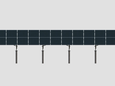 Solar Panel Steel Construction2x13 Vertical Panel Layout 3D मॉडल