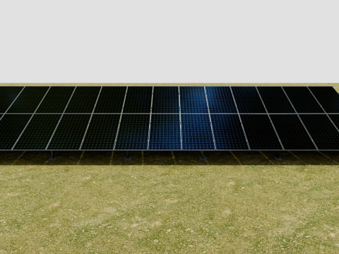 Solar Panel Steel Construction2x13 Vertical Panel Layout 3D मॉडल
