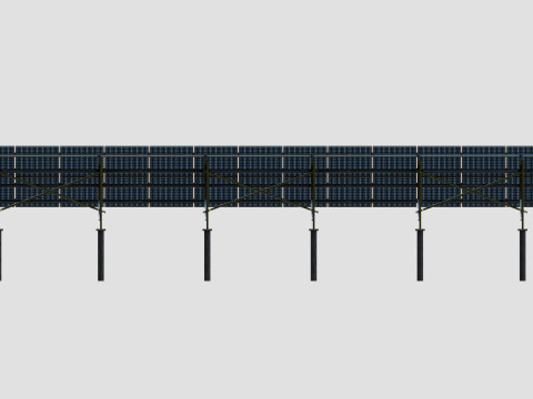Solar Panel Steel Construction2x13 Vertical Panel Layout 3D मॉडल