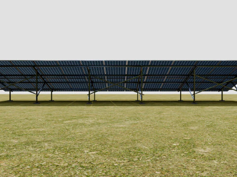 Solar Panel Steel Construction2x13 Vertical Panel Layout 3D Model