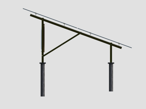 Solar Panel Steel Construction2x13 Vertical Panel Layout 3D मॉडल