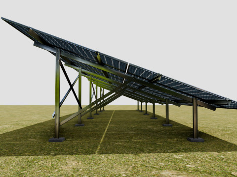 Solar Panel Steel Construction2x13 Vertical Panel Layout 3D मॉडल