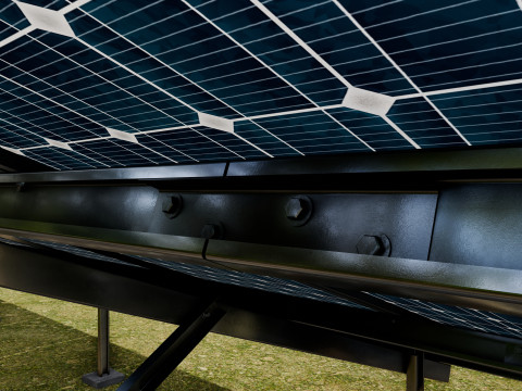 Solar Panel Steel Construction2x13 Vertical Panel Layout 3D मॉडल