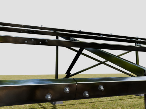 Solar Panel Steel Construction2x13 Vertical Panel Layout 3D मॉडल