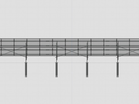Solar Panel Steel Construction2x13 Vertical Panel Layout 3D मॉडल