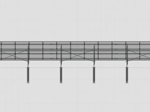 Solar Panel Steel Construction2x13 Vertical Panel Layout 3D Model