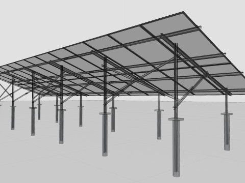 Solar Panel Steel Construction2x13 Vertical Panel Layout 3D मॉडल