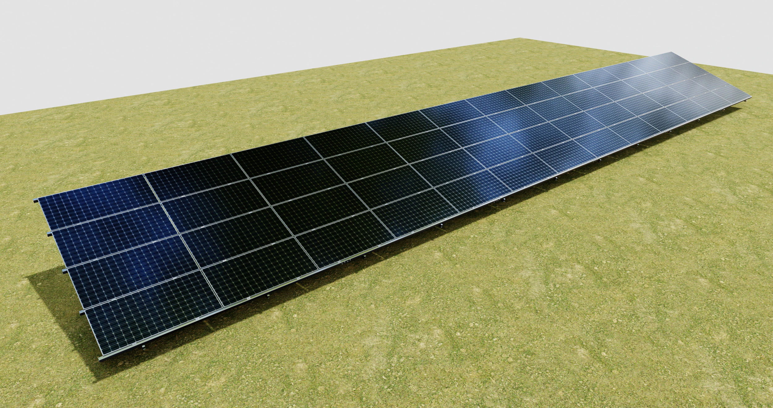 Solar Panel Steel Construction4x13 Horizontal Panel Layout 3D Model .c4d .max .obj .3ds .fbx .stl .blend 