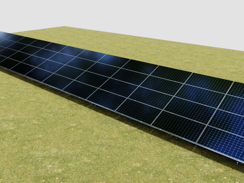 Solar Panel Steel Construction4x13 Horizontal Panel Layout 3D मॉडल