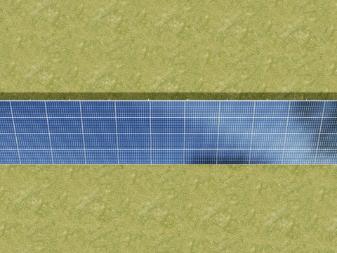 Solar Panel Steel Construction4x13 Horizontal Panel Layout 3D मॉडल