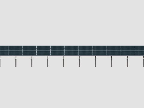 Solar Panel Steel Construction4x13 Horizontal Panel Layout 3D मॉडल