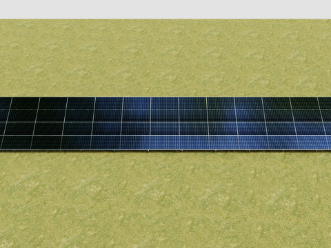 Solar Panel Steel Construction4x13 Horizontal Panel Layout 3D मॉडल