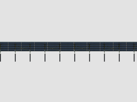 Solar Panel Steel Construction4x13 Horizontal Panel Layout 3D मॉडल