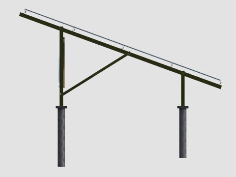 Solar Panel Steel Construction4x13 Horizontal Panel Layout 3D मॉडल