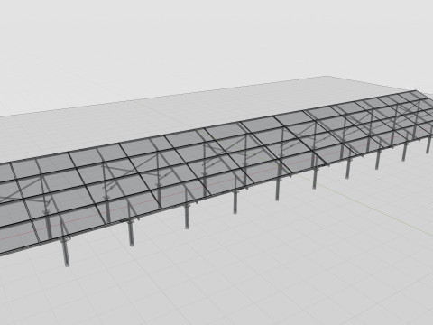 Solar Panel Steel Construction4x13 Horizontal Panel Layout 3D मॉडल