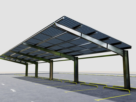 L TypeSolar Carport 3Dモデル