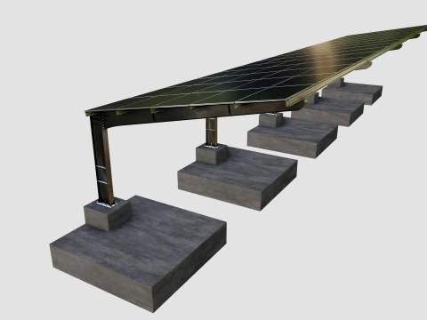 L TypeSolar Carport 3D Model