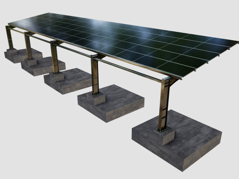 L TypeSolar Carport 3D Модель
