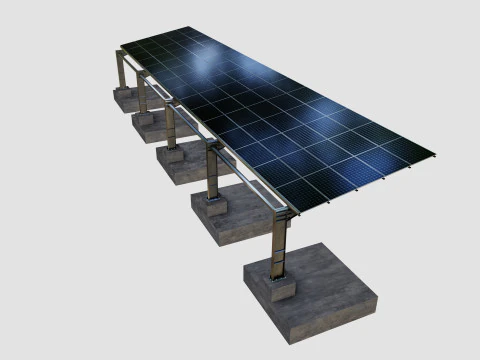 L TypeSolar Carport 3D Model