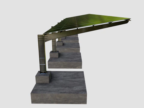 L TypeSolar Carport 3D Model