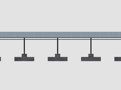 L TypeSolar Carport 3D Model