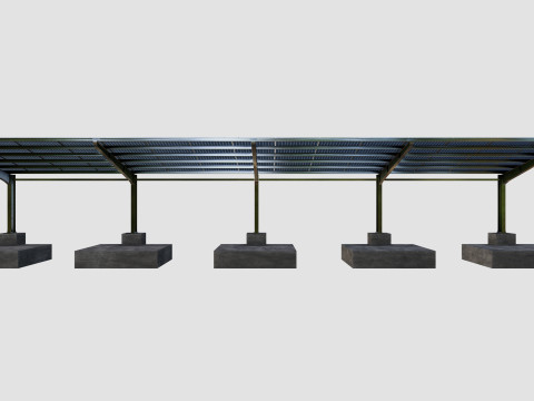L TypeSolar Carport 3D Модель