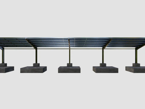 L TypeSolar Carport 3D Model