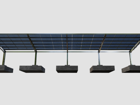 L TypeSolar Carport 3D Модель