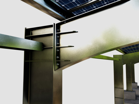 L TypeSolar Carport 3D Модель