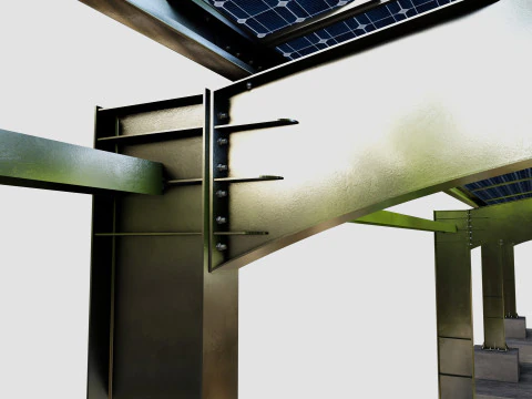 L TypeSolar Carport 3D Model