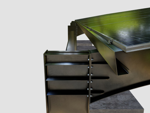 L TypeSolar Carport 3D Модель