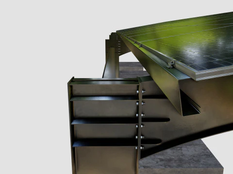 L TypeSolar Carport 3D Model