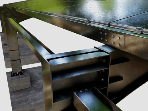 L TypeSolar Carport 3D Model