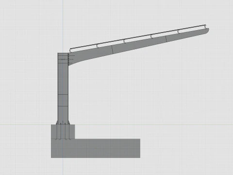 L TypeSolar Carport 3D Model