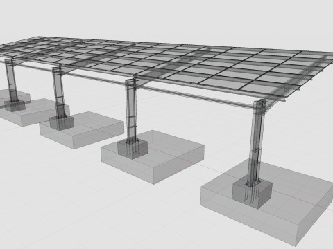 L TypeSolar Carport 3D Модель