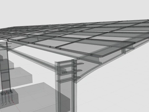 L TypeSolar Carport 3D Model