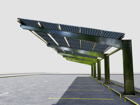 L TypeSolar Carport 3D Модель
