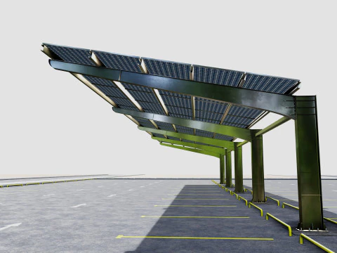 L TypeSolar Carport 3D Model