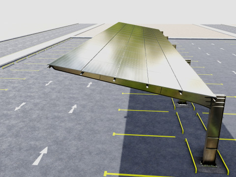 L TypeSolar Carport 3D Модель