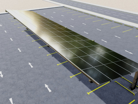 L TypeSolar Carport 3D Модель